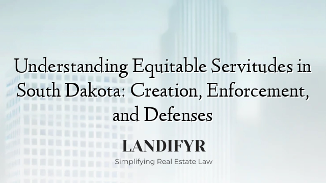 Understanding Equitable Servitudes in South Dakota: Creation, Enforcement, and Defenses