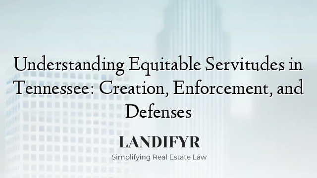 Understanding Equitable Servitudes in Tennessee: Creation, Enforcement, and Defenses