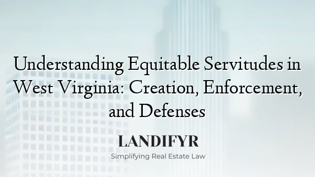Understanding Equitable Servitudes in West Virginia: Creation, Enforcement, and Defenses