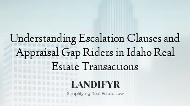 Understanding Escalation Clauses and Appraisal Gap Riders in Idaho Real Estate Transactions