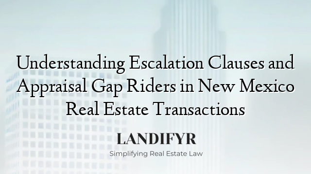 Understanding Escalation Clauses and Appraisal Gap Riders in New Mexico Real Estate Transactions