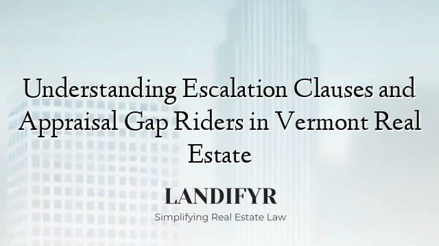 Understanding Escalation Clauses and Appraisal Gap Riders in Vermont Real Estate