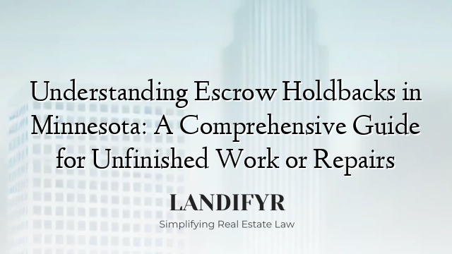 Understanding Escrow Holdbacks in Minnesota: A Comprehensive Guide for Unfinished Work or Repairs