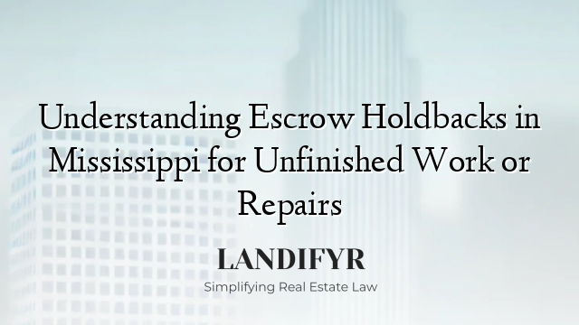 Understanding Escrow Holdbacks in Mississippi for Unfinished Work or Repairs