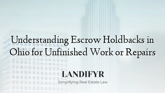 Understanding Escrow Holdbacks in Ohio for Unfinished Work or Repairs