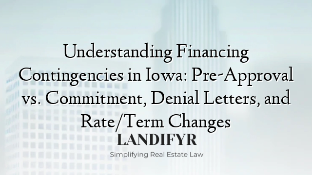 Understanding Financing Contingencies in Iowa: Pre-Approval vs. Commitment, Denial Letters, and Rate/Term Changes