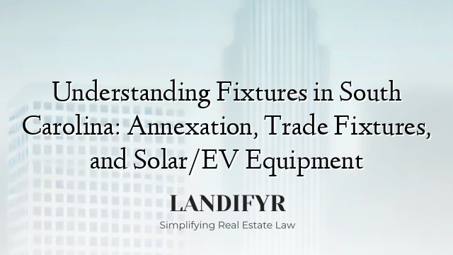 Understanding Fixtures in South Carolina: Annexation, Trade Fixtures, and Solar/EV Equipment