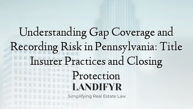 Understanding Gap Coverage and Recording Risk in Pennsylvania: Title Insurer Practices and Closing Protection