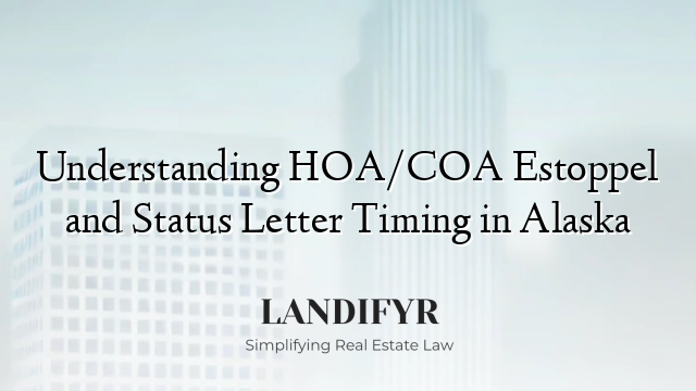 Understanding HOA/COA Estoppel and Status Letter Timing in Alaska