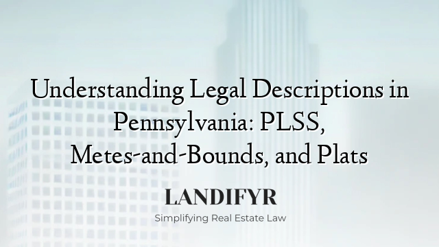 Understanding Legal Descriptions in Pennsylvania: PLSS, Metes-and-Bounds, and Plats
