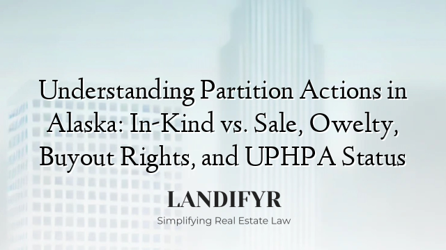 Understanding Partition Actions in Alaska: In-Kind vs. Sale, Owelty, Buyout Rights, and UPHPA Status