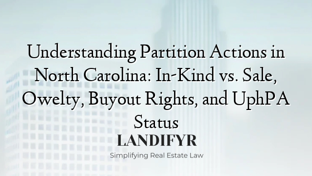 Understanding Partition Actions in North Carolina: In-Kind vs. Sale, Owelty, Buyout Rights, and UphPA Status