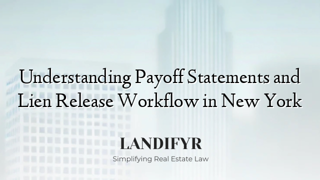 Understanding Payoff Statements and Lien Release Workflow in New York