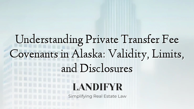 Understanding Private Transfer Fee Covenants in Alaska: Validity, Limits, and Disclosures