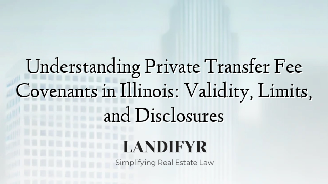 Understanding Private Transfer Fee Covenants in Illinois: Validity, Limits, and Disclosures