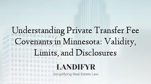 Understanding Private Transfer Fee Covenants in Minnesota: Validity, Limits, and Disclosures