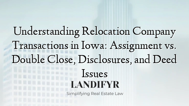 Understanding Relocation Company Transactions in Iowa: Assignment vs. Double Close, Disclosures, and Deed Issues