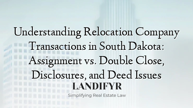 Understanding Relocation Company Transactions in South Dakota: Assignment vs. Double Close, Disclosures, and Deed Issues