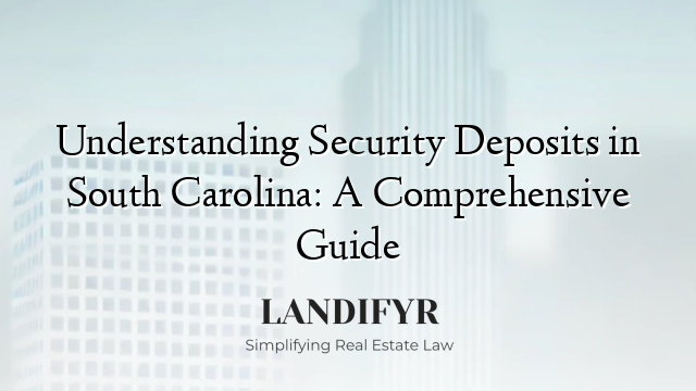 Understanding Security Deposits in South Carolina: A Comprehensive Guide