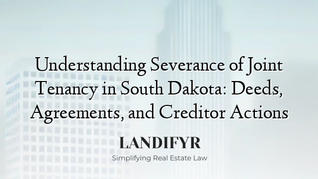 Understanding Severance of Joint Tenancy in South Dakota: Deeds, Agreements, and Creditor Actions