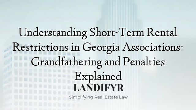 Understanding Short-Term Rental Restrictions in Georgia Associations: Grandfathering and Penalties Explained