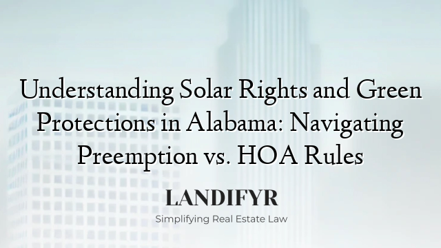 Understanding Solar Rights and Green Protections in Alabama: Navigating Preemption vs. HOA Rules