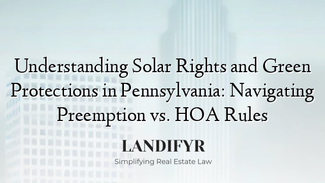 Understanding Solar Rights and Green Protections in Pennsylvania: Navigating Preemption vs. HOA Rules