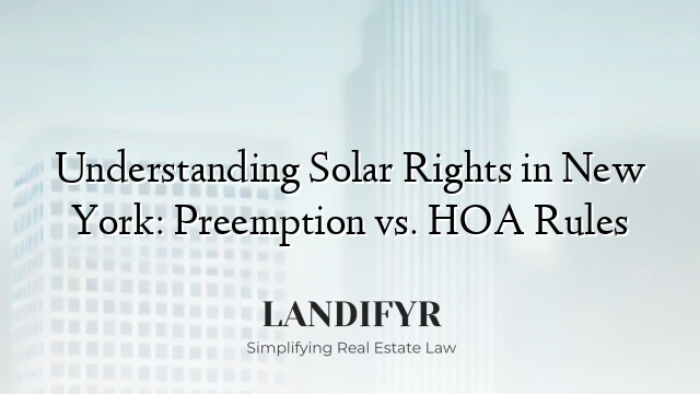 Understanding Solar Rights in New York: Preemption vs. HOA Rules