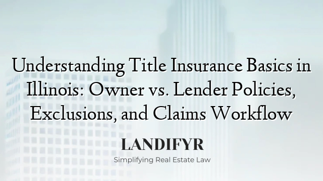 Understanding Title Insurance Basics in Illinois: Owner vs. Lender Policies, Exclusions, and Claims Workflow