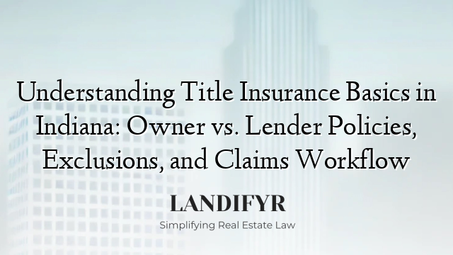 Understanding Title Insurance Basics in Indiana: Owner vs. Lender Policies, Exclusions, and Claims Workflow