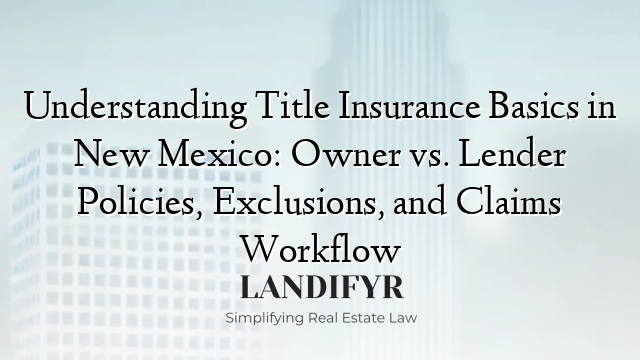 Understanding Title Insurance Basics in New Mexico: Owner vs. Lender Policies, Exclusions, and Claims Workflow