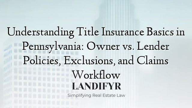 Understanding Title Insurance Basics in Pennsylvania: Owner vs. Lender Policies, Exclusions, and Claims Workflow