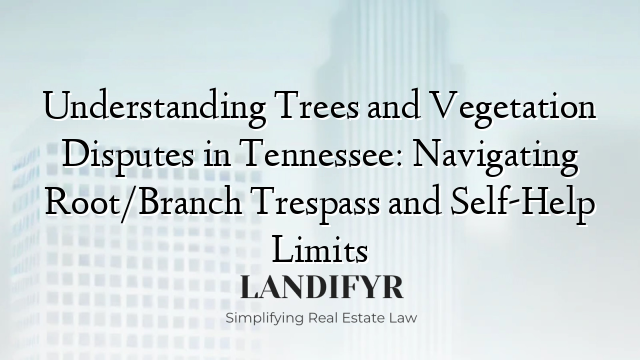 Understanding Trees and Vegetation Disputes in Tennessee: Navigating Root/Branch Trespass and Self-Help Limits