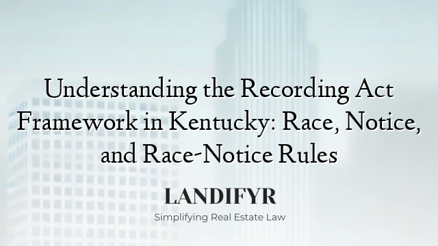 Understanding the Recording Act Framework in Kentucky: Race, Notice, and Race-Notice Rules