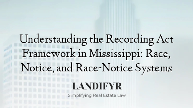 Understanding the Recording Act Framework in Mississippi: Race, Notice, and Race-Notice Systems