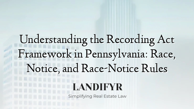 Understanding the Recording Act Framework in Pennsylvania: Race, Notice, and Race-Notice Rules
