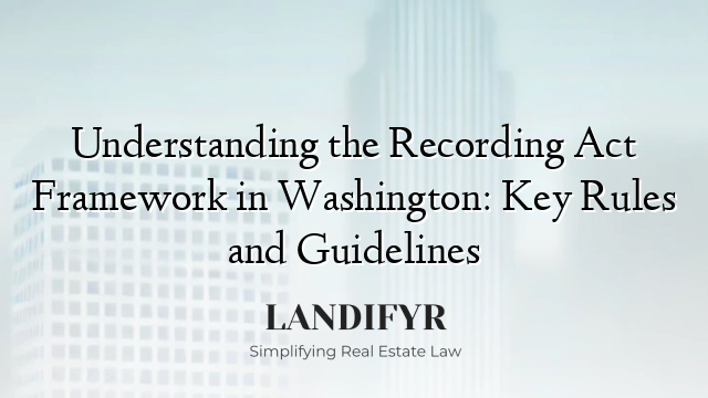 Understanding the Recording Act Framework in Washington: Key Rules and Guidelines