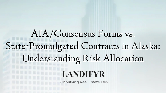 AIA/Consensus Forms vs. State-Promulgated Contracts in Alaska: Understanding Risk Allocation