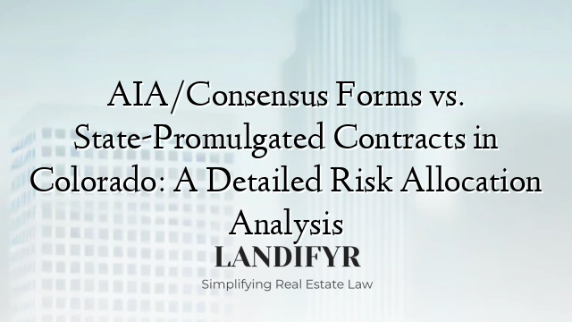 AIA/Consensus Forms vs. State-Promulgated Contracts in Colorado: A Detailed Risk Allocation Analysis