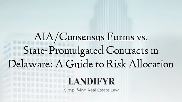 AIA/Consensus Forms vs. State-Promulgated Contracts in Delaware: A Guide to Risk Allocation