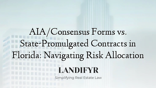 AIA/Consensus Forms vs. State-Promulgated Contracts in Florida: Navigating Risk Allocation