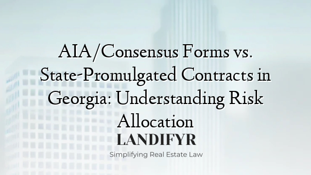 AIA/Consensus Forms vs. State-Promulgated Contracts in Georgia: Understanding Risk Allocation