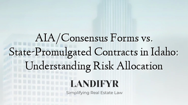 AIA/Consensus Forms vs. State-Promulgated Contracts in Idaho: Understanding Risk Allocation