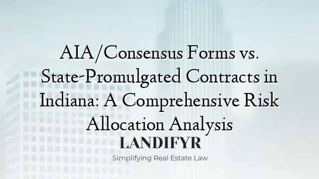 AIA/Consensus Forms vs. State-Promulgated Contracts in Indiana: A Comprehensive Risk Allocation Analysis