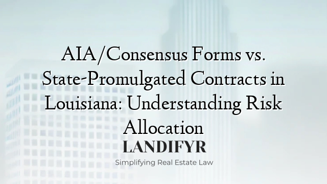 AIA/Consensus Forms vs. State-Promulgated Contracts in Louisiana: Understanding Risk Allocation