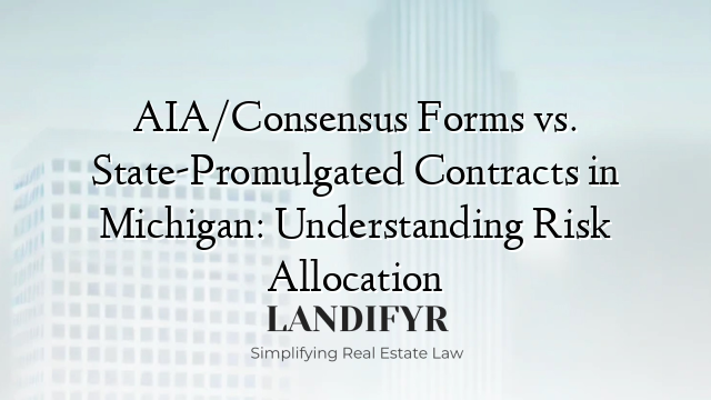 AIA/Consensus Forms vs. State-Promulgated Contracts in Michigan: Understanding Risk Allocation