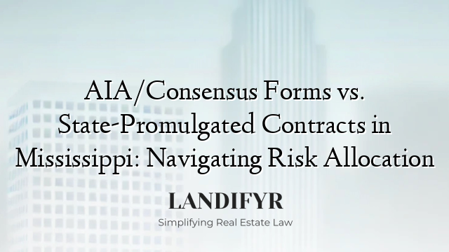 AIA/Consensus Forms vs. State-Promulgated Contracts in Mississippi: Navigating Risk Allocation