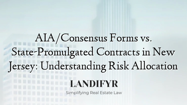 AIA/Consensus Forms vs. State-Promulgated Contracts in New Jersey: Understanding Risk Allocation