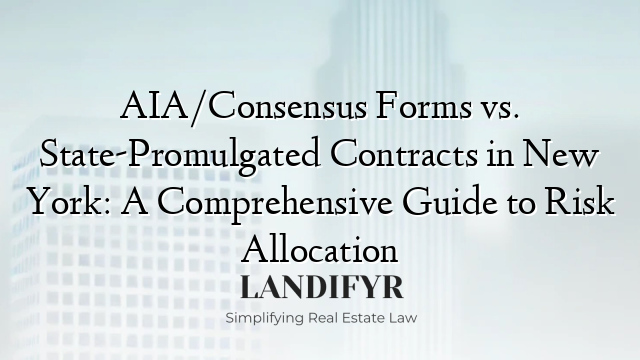 AIA/Consensus Forms vs. State-Promulgated Contracts in New York: A Comprehensive Guide to Risk Allocation