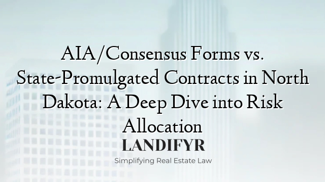 AIA/Consensus Forms vs. State-Promulgated Contracts in North Dakota: A Deep Dive into Risk Allocation